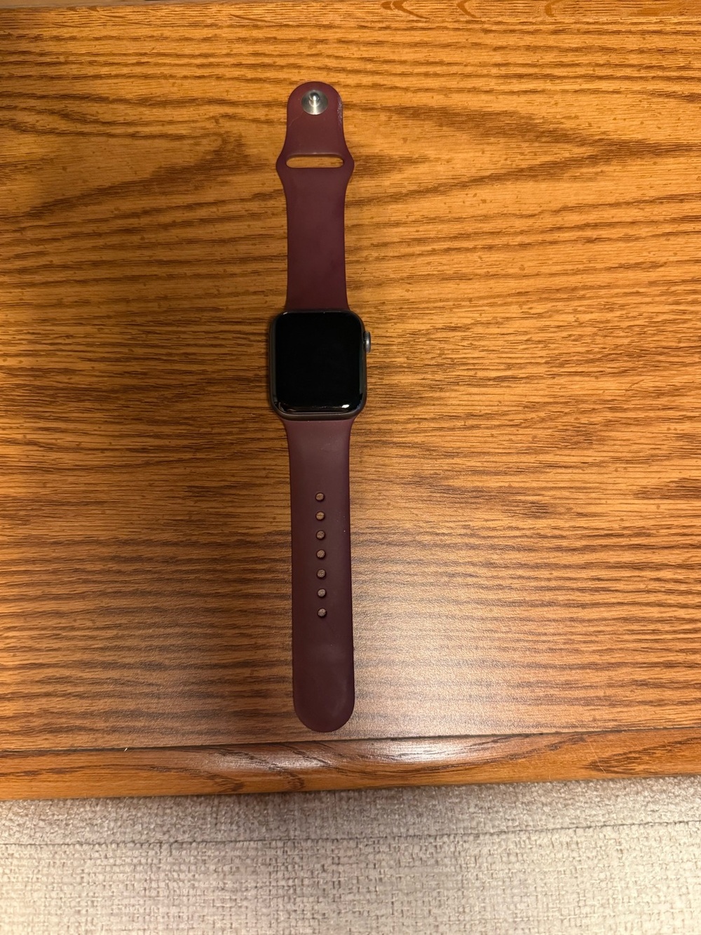 Apple Watch with Burgundy Sport Band